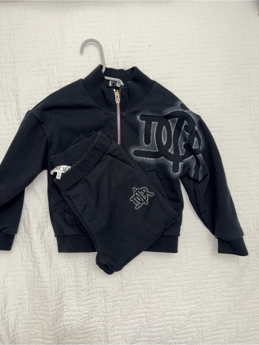 Dior Kids Black Logo Zip Sweatshirt & Joggers Set 4T